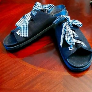 Womens Black Leathet Sandals